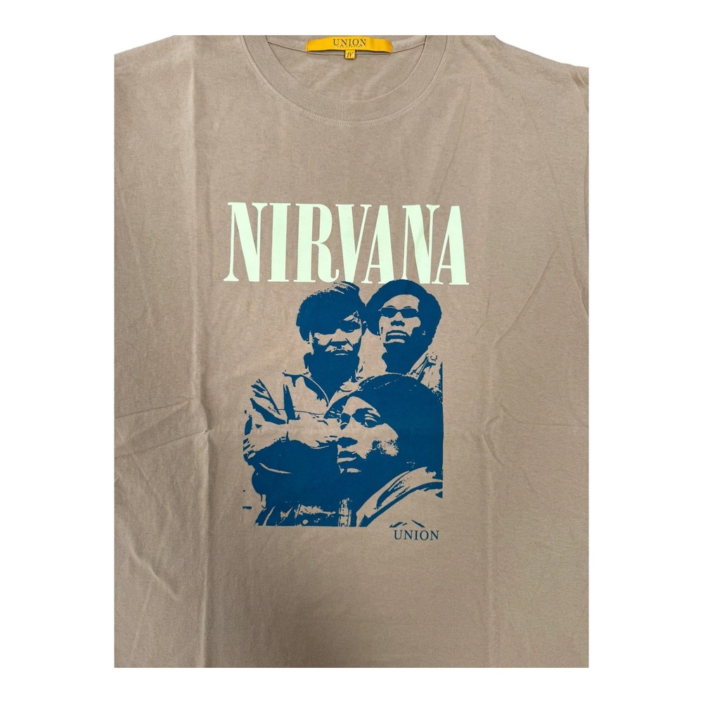 Union Nirvana T-Shirt Mens XL Beige Good Graphic Print Streetwear Tee - Picture 3 of 6